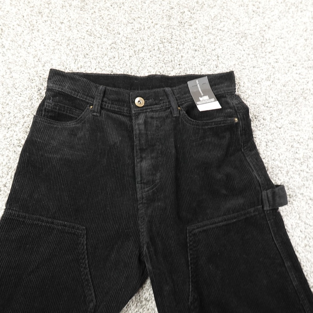 VTG No Boundaries Pants Mens 28X31 Black Corduroy Double Knee Carpenter Y2K NEW‎